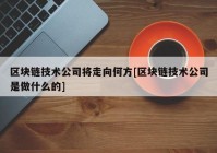 区块链技术公司将走向何方[区块链技术公司是做什么的]