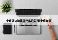 中商区块链是做什么的公司[中商在哪]