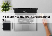 有的区块链开发的公司呢[真正做区块链的公司]