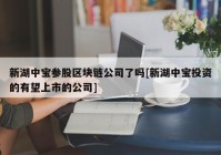 新湖中宝参股区块链公司了吗[新湖中宝投资的有望上市的公司]